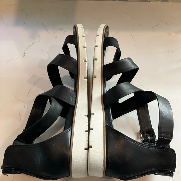 Sofft Starla Black Leather Strappy Ankle Strap Sandal Gladiator Size 11 - Picture 10 of 12